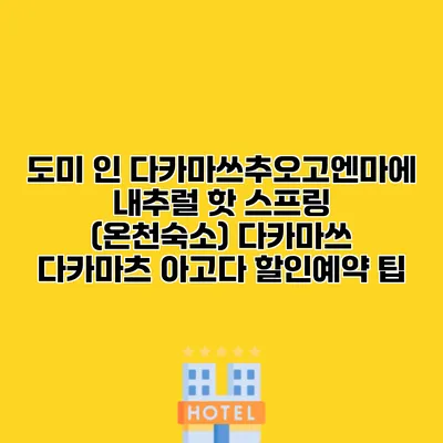 도미 인 다카마쓰추오고엔마에 내추럴 핫 스프링 (온천숙소) 다카마쓰 다카마츠 아고다 할인예약 팁