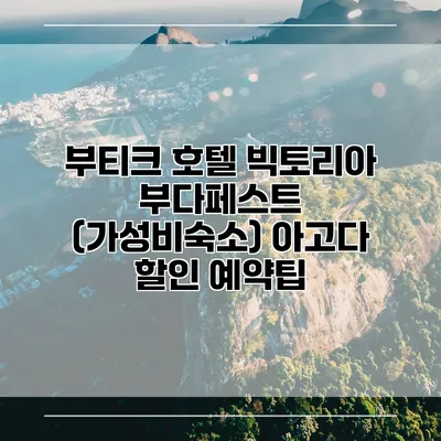 부티크 호텔 빅토리아 부다페스트 (가성비숙소) 아고다 할인 예약팁
