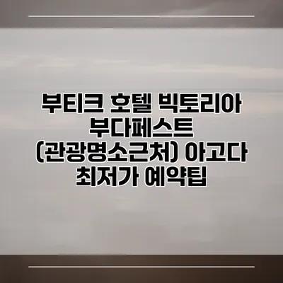 부티크 호텔 빅토리아 부다페스트 (관광명소근처) 아고다 최저가 예약팁