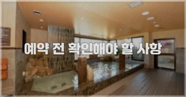 예약 전 확인해야 할 사항