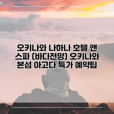 오키나와 나하나 호텔 앤 스파 (바다전망) 오키나와 본섬 아고다 특가 예약팁